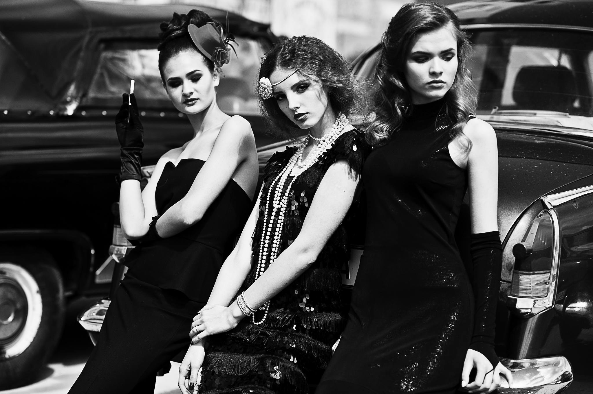 three-young-girl-in-retro-style-dress-near-old-cla-2023-11-27-05-30-02-utc